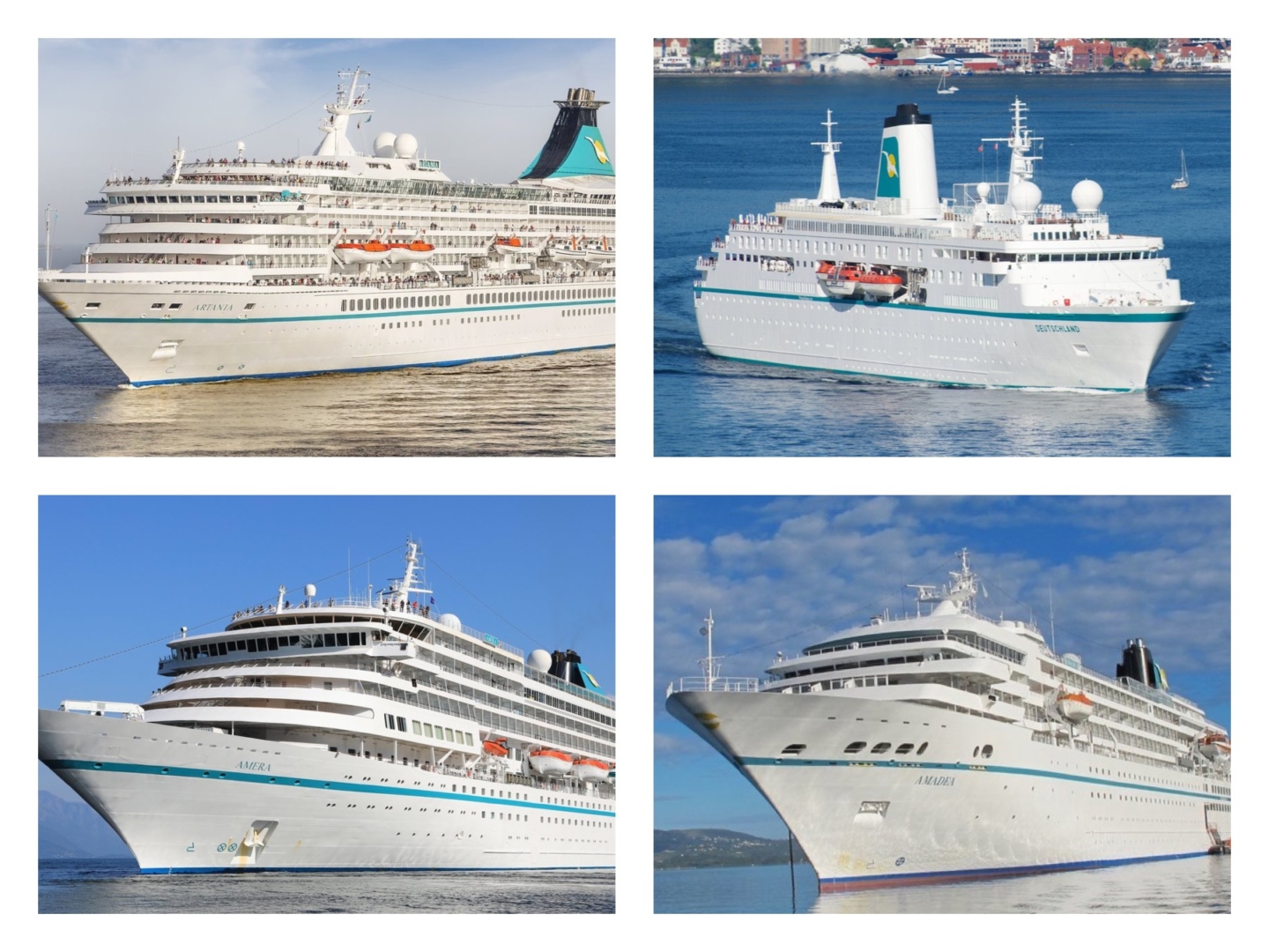 Die vier Phoenix Kreuzfahrtschiffe Artania, Deutschland, Amera und Amadea (alle Fotos Phoenix Reisen)