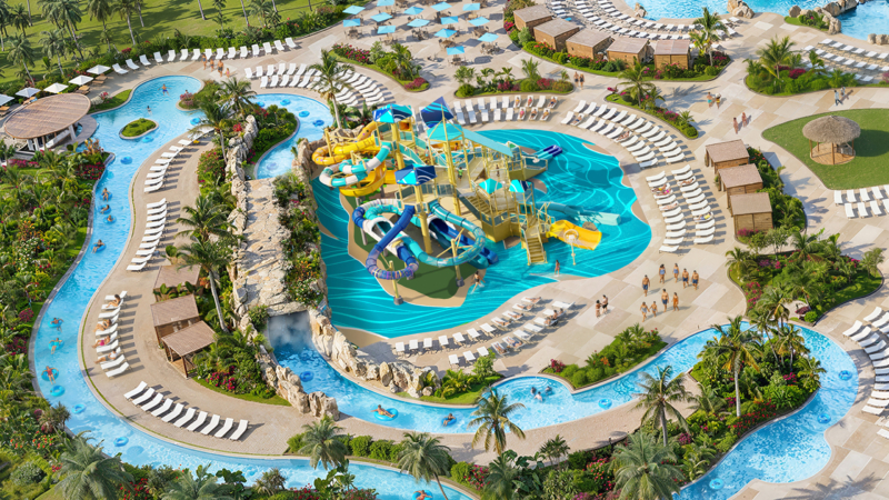 Ein 244 Meter langer dynamischer Fluss wird das Highlight des brandneuen Great Tides Waterparks der Norwegian Cruise Line sein (Rendering Norwegian Cruise Line)