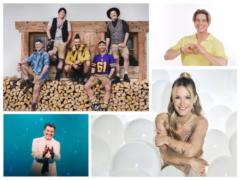 Gruppe von jungen Menschen bei Schlager Kreuzfahrt 2027, Spaß und Musik an Bord.