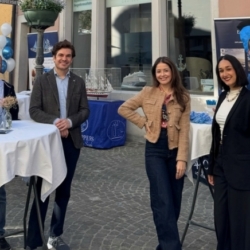 (v.l.n.r.): Klaus Holzmann (Star Clippers), Hansruedi Hauri (Hauri Reisen AG), Jean-Marc Serex (Explora Journeys), Janayna Silva (Air Europa), Selina Thasan und Dario Cremona (beide Cremona Cruises AG).
