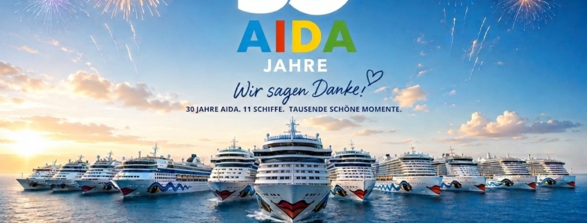 AIDA Cruises feiert 30 Jahre auf den Weltmeeren (Foto mit KI erstellt)